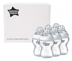 Tommee Tippee Closer to Nature 6 Baby Bottles 260ml 0 Months and +