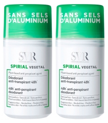 SVR Spirial Déodorant Anti-Transpirant Végétal Roll-on Lot de 2 x 50 ml