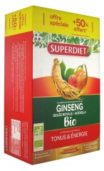 Superdiet Organic Ginseng Royal Jelly and Acerola 20 Phials + 10 Phials Free
