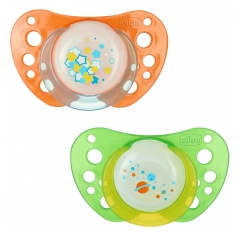 Chicco Physio Air Night 2 Silicone Orthodontic Physio Soothers 6-12 Months