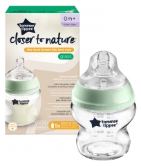 Tommee Tippee Closer to Nature Anti-Colic Baby Bottle in Glass 150ml 0 Months and +