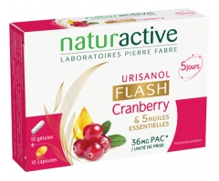 Naturactive Urisanol Flash Cranberry 10 Gélules + 10 Capsules