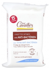 Rogé Cavaillès Intime Lingettes avec Anti-Bactérien 15 Lingettes