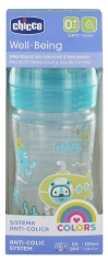 Chicco Well Being Colors Flasche 150 ml Slow Flow Rate 0 Monate und Länger