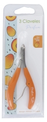 3 Claveles Pinza para Cutículas 10 cm Aroma a Mango
