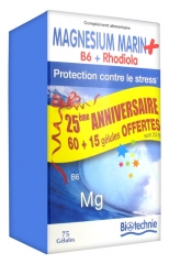 Biotechnie Magnésium Marin B6 Rhodiola 75 Gélules dont 25% Offert