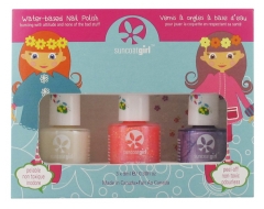 Komplet 3 odstranljivih lakov za nohte na vodni osnovi Suncoat Girl + 1 list nalepk