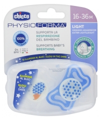Chicco Physio Forma Light 2 Phosphorescent Silicone Soothers 16-36 Months