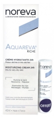 Noreva Aquareva Moisturising Cream Rich Texture 40ml + Free Lip Balm 4g