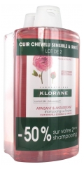 Klorane Shampoing Apaisant & Anti-Irritant à la Pivoine Lot de 2 x 400 ml