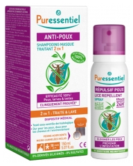 Puressentiel Anti-Poux Shampoing Masque Traitant 2 en 1 150 ml + Spray Répulsif Poux 75 ml