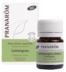 Pranarôm Perles d'Huile Essentielle Lemongrass (Cymbopogon citratus) Bio 60 Perles