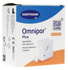 Hartmann Omnipor Plus Sparadrap Microporeux Hypoallergénique 2,5 cm x 9,2 m