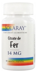 Solaray Citrato de Hierro 14 mg 60 Cápsulas Vegetales