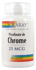 Solaray Picolinate de Chrome 25 mcg 100 Comprimés