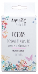 AquaTéal Cotons Démaquillants Bio Lavables et Réutilisables 6 Cotons