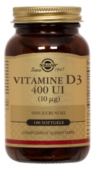 Solgar Vitamina D3 400 UI (10 µg) 100 Cápsulas