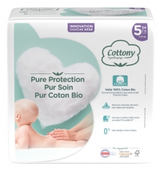 Cottony Nappies with Organic Cotton 24 Nappies Size 5 (11-25kg)