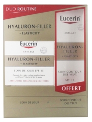 Eucerin Hyaluron-Filler + Elasticity Soin de Jour SPF15 50 ml + Soin Contour des Yeux 15 ml Offert