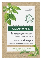 Klorane 2-in-1 Mask Shampoo Nettle and Clay Organic 8 Sachets