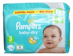 Pampers Baby-Dry 76 Couches Taille 3 (6-10 kg)