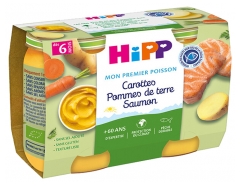 HiPP Carottes Pommes de Terre Saumon dès 6 Mois 2 Pots