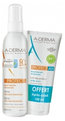 A-DERMA Protect Spray Très Haute Protection SPF50+ 200 ml + AH Lait Réparateur Après-Soleil 100 ml Offert