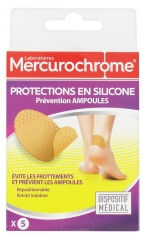 Mercurochrome Protections en Silicone Prévention des Ampoules 5 Adhésifs