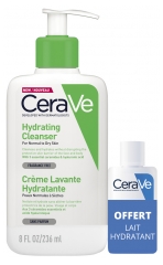 CeraVe Crème Lavante Hydratante 236 ml + Lait Hydratant 20 ml Offert