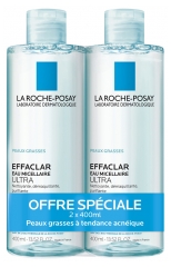 La Roche-Posay Effaclar Mizellenwasser Ultra Pack von 2 x 400 ml