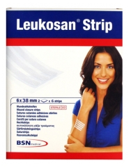Essity Leukosan Strip Sutures Cutanées Adhésives Stériles 2 x 6 Strips 6 x 30 mm