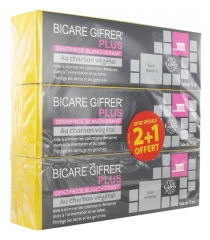 Gifrer Bicare Gifrer Plus Whitening Toothpaste with Botanical Charcoal 3 x 75ml in which 1 Free