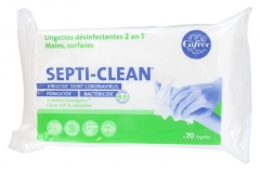 Septi-Clean Lingettes Désinfectantes 2en1 Mains et Surfaces 70 Lingettes