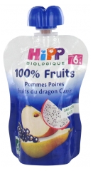 HiPP 100% Fruits Gourde Pommes Poires Fruits du Dragon Cassis dès 6 Mois Bio 90 g