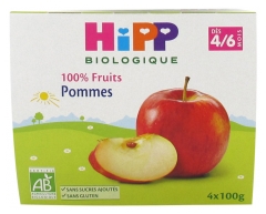 HiPP 100% Fruit Apples From 4/6 Months Organic 4 Jars