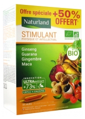 Naturland Stimulant Physique et Intellectuel Bio 20 Ampoules de 10 ml + 10 Ampoules Offertes