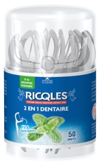 Ricqlès 2en1 Dentaire Fil &amp; Cure-Dents 50 Unités