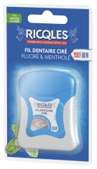 Ața Dentară Cerată Fluorurată și cu Mentol Ricql&egrave;s 60 m