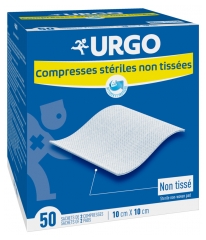 Urgo Non-Woven Sterile Compresses 10cm x 10cm 50 Sachets of 2 Compresses