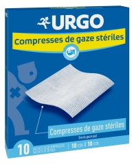 Urgo Compresses of Sterile Gauze 10cm x 10cm 10 Sachets of 2 Compresses