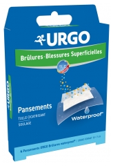Urgo Brûlures et Blessures Superficielles 4 Pansements Waterproof