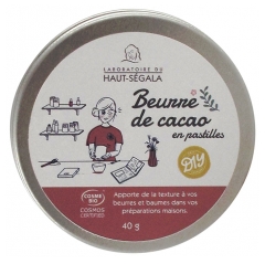 Laboratoire du Haut-Ségala DIY Beurre de Cacao en Pastilles Bio 40 g
