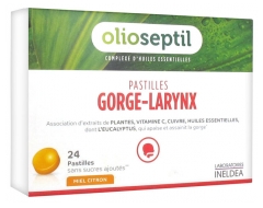 Olioseptil Pastilles Gorge Larynx Miel Citron 24 Pastilles
