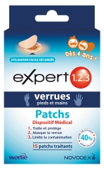 Novodex Expert 1.2.3 Warts Foot and Hand Patches 15 Patches