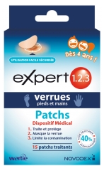 Novodex Experto 1.2.3 Verrugas Parches Para Pies y Manos 15 Parches