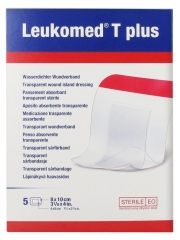 Essity Leukomed T Plus 5 Pansements Absorbants Transparents Stériles 8 x 10 cm