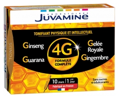 Juvamine 4G Ginseng Gelée Royale Guarana Gingembre 10 Ampoules