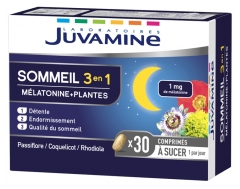 Juvamine Sommeil 3en1 Mélatonine + Plantes 30 Comprimés à sucer