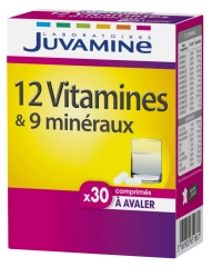 Juvamine 12 Vitamines &amp; 9 Minéraux 30 Comprimés