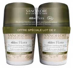 Sanoflore 48H Flora Roll-On Bio Lot de 2 x 50 ml